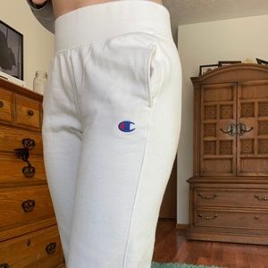 Champion Reverse Weave White Sweatpants